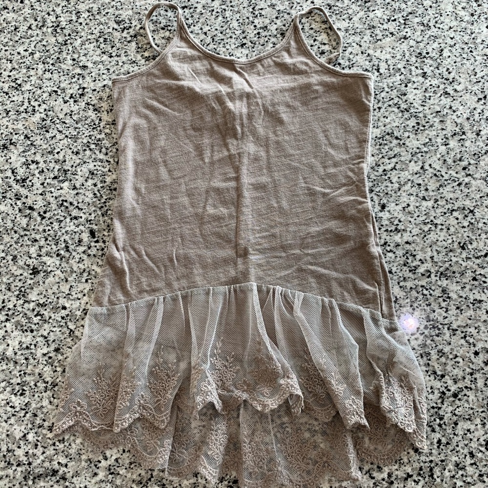 Joyfolie Tank with lace hem sz 5